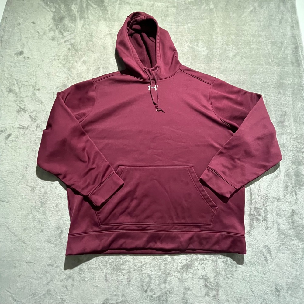 Under Armour Hoodie Mens 3XL Maroon Storm Fleece Pullover 1259080